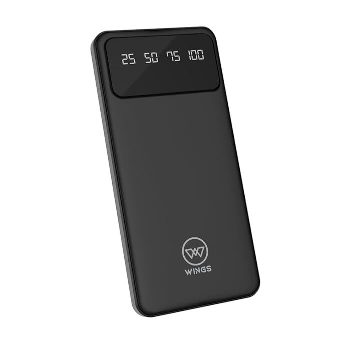 Wings Hyper Charge 10000mAh Power Bank,20W Powerbank Fast Charging,Dual Output Powerbank with Fast PD Output,Li-Polymer, Multi- Protection Powerbank for iPhone, Android & Other Devices, Made in India