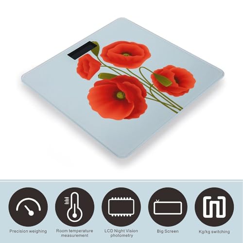 Báscula digital para baño con vidrio templado y pantalla LCD miniatura 3