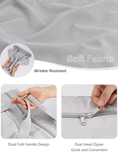 For Frontier Spirit Airlines Personal Item Bag Foldable Travel Duffel Bag for Women and Men 18x14x8 (Grey)4