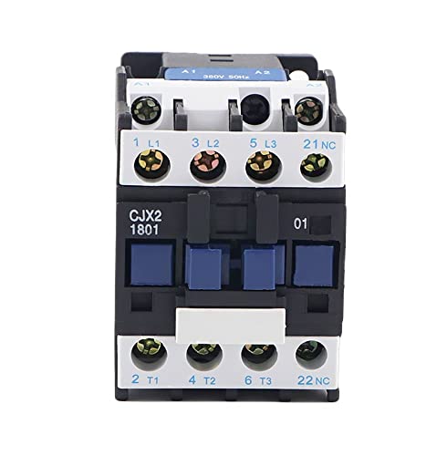 Contacteur CJX2-1801 LC1 AC 18A triphasé 3 pôles NF bobine 380V pour montage sur rail DIN