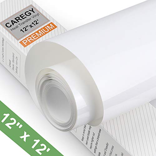 CAREGY Heat Transfer Vinyl HTV Rolls for T Shirts 12in.x12ft. (White)
