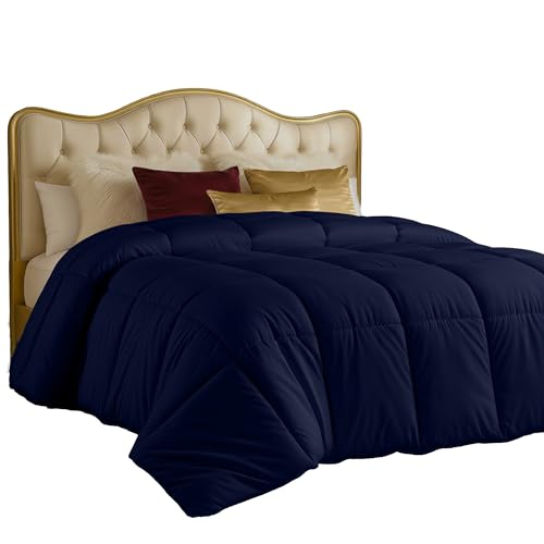 Image of Utopia Bedding Comforters Twin Size, All Season Duvet Insert, Down Alternative Box Stitched Bed Comforter with Corner Tabs, Machine Washable (Navy)