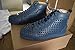 Christian Louboutin Authentic Louis Flat Calf Spikes Blues Size 9
