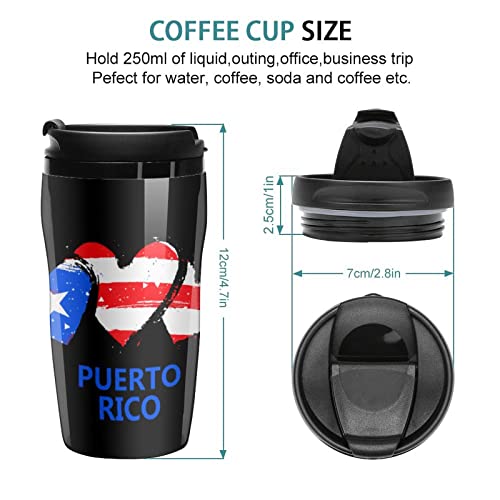 Flag Of Puerto Rico Heart Reusable Plastic Insulated Cup Double Wall Coffee Mug Fashion Travel Tumblers With Lid 250Ml #TOP1