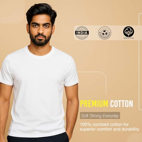 Image of AMAREE Classic Round Neck Half Sleeve T-Shirt - Soft, Breathable & Stylish Everyday Wear - (Pack of - 1)