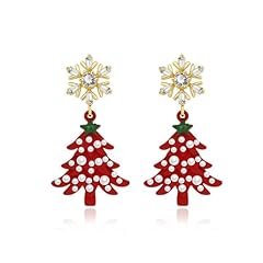 A6:christmas red snowflake earrings