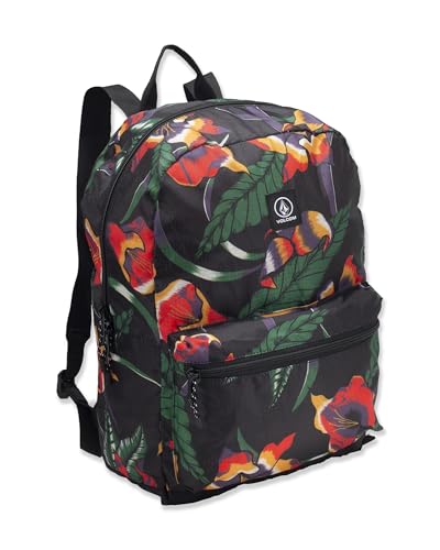 Volcom Packable Backpack, Black Floral Print