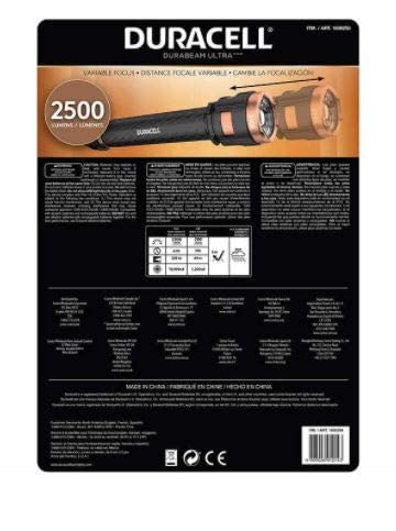 Duracell 2500 Lumens Variable Focus LED Flashlight w/AA Batteries