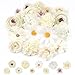 Neerow Kunstblumen zum Basteln, 20 Stück Blumen zum Basteln mit 10 Stile, für DIY Tortendeko Hochzeit Home Basteln DIY Basteln Scrapbooking (Weiß)