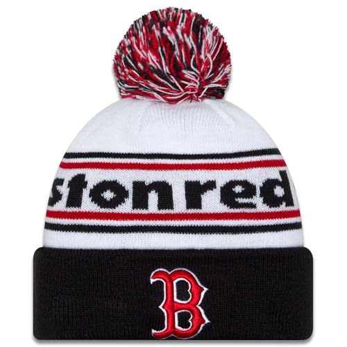 New Era Boston Red Sox Banded Cuffed Knit Pom Beanie Hat