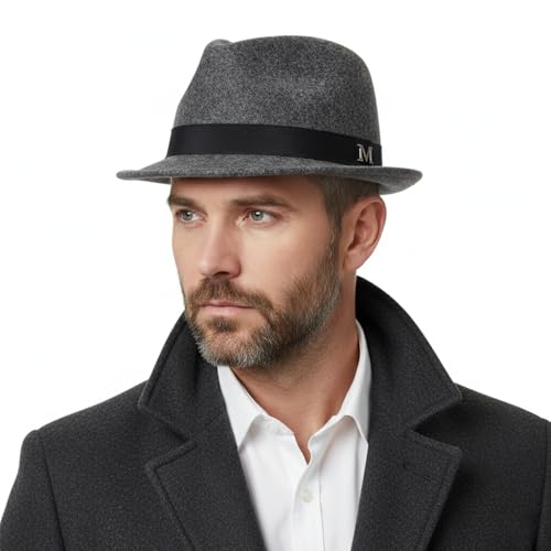 Image of FREEBIRD99 100% Wool Felt Panama Fedora Hat Short Brim Trilby Flat Hat for Men Women