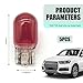 Arwrilt 5 PCS 7443 Light Bulbs, T20 Dual Wire Plug and Play 7443 Brake Light Bulb, 7443 Miniature Bulb Tail Light Bulb, 12V 21/5W Reverse Light Bulb, Lighting Replace for Cars, Trucks, SUVs (Red)