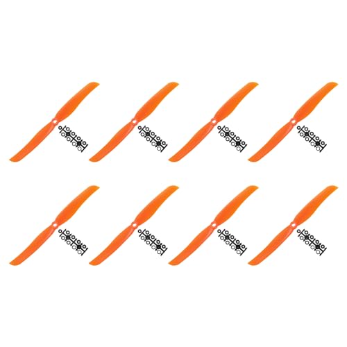 QUARKZMAN 8040 Luftschrauben 8x4 Prop 2-Flügelrad Starrflügler Orange Ersatz Stützen mit Adapter Ringe für Airplane RC Plane Paket von 8
