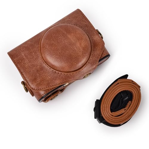 kinokoo Canon SX740 SX730 SX720 HS Case, PU Leather Camera Protective Case with Shoulder Strapfor Canon PowerShot SX720 HS SX730 HS and SX740 HS Camera- - Brown