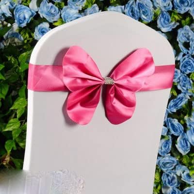 Spandex Chair Sash Wedding Chair Sash Mini Style Bow Tie Hotel Party Show - Green (Fuchsia)