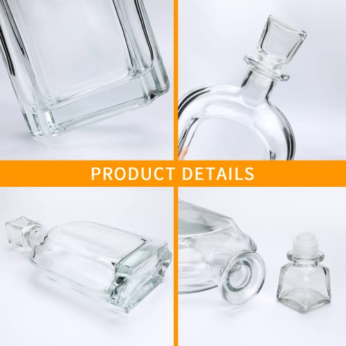 Salzesfalls Whiskey Decanter With Glass Stopper-Whiskey Glass Bottle With Airtight Geometric Stopper For Wine, Bourbon, Brandy, Liquor, Tequila, Liquor Decanter For Men.（2 Pack） #TOP2