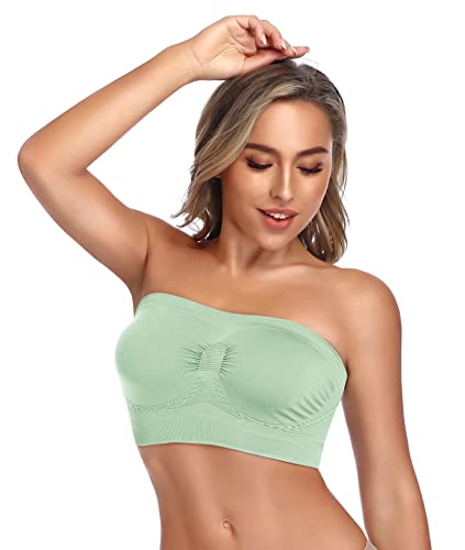 Image of Strapless Comfort Wireless Bra with Slip Silicone Bandeau Bralette Tube Top