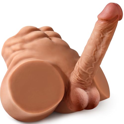 Isskis 6.8LB Male Sex Doll with Dildo, Adult Torso Sex Doll Toys with 7.08in Huge Dildos for Women Masturbation, Unisex Masturbator Sex Toy with Penis Tight Anal for Gay Les Men Couple