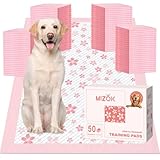MIZOK Puppy Pads Large 60x90cm Puppy Training Pads Pink Cherry Blossom Dog Pads Extra Large Leak-Proof & Super Absorption Up to 6Cup Dog Training Pads, Disposable (50 Pack)