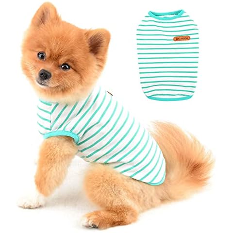 PAIDEFUL Striped Cotton Dog Vest for Summer Cover