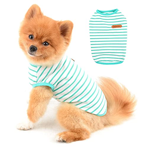 PAIDEFUL Britische kleine Hunde-Shirt, gestreifte Katze, Weste, Top, weiche Baumwolle, T-Shirt für Jungen, Haustier-T-Shirt, Sommer, Welpen, Chihuahua, Yorkie, Kleidung, atmungsaktiv, Tank-Tops Cover