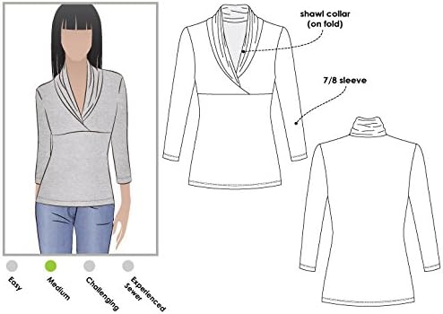 Style Arc Patrón de costura - Top de punto Kendall (tallas 18-30)