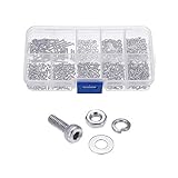 LKK-KK 600pcs / Set Edelstahl-304 M2 Muttern und Schrauben Set-Taste Kopf Sortiment Kit Hardware Fastener Sechskant Bolt Schrauben/Muttern Set