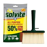 Solvite Extra Strong Wallpaper Paste Bundled With Paste Brush for Wallpapering | Ready to Use Adhesive Kit | Heavy Duty Wallpaper Glue & Pasting Brush for Repair and Decorating