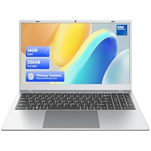 Computadora Portátil, Pantalla IPS FHD de 15.6 Pulgadas 1920×1080, Notebook PC con 16GB RAM / 256GB SSD con Intel 6500Y, Soporte WiFi 2.4G/5G Hz, BT5.0, MS 2024