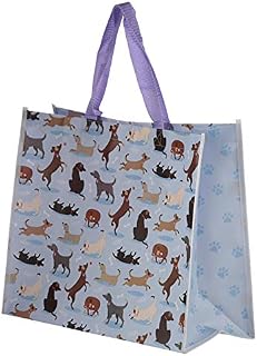 Patch Dog Design Cotton Reusable Shopping Hand Tote Cotton Shopper Bag