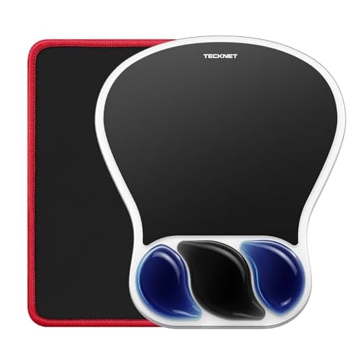 TECKNET Mauspad, 28 x 21 cm Gaming Mousepad mit Wasserdicht und Rutschfester Gummi für PC-Büro, Arbeit, Gaming, Studium, Laptop, Computer, Zuhause-Rot