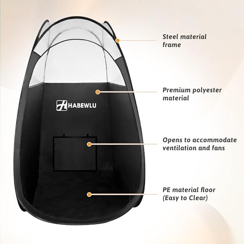 Sun Black Spray Tan Tent Pop Up Portable Professional Self Tanning Booth with Carry Bag Waterproof Floor and Extraction Fan Opening, Lightweight & Durable & Leak-Proof Easy Clean for Home & Salon - Thumbnail 6