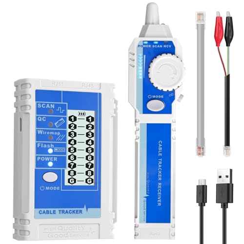 YGiTK Network Cable Tester with NCV, Ethernet Wire Tracker RJ45 RJ11, Cable Tester for for LAN CAT5 CAT6 CAT7