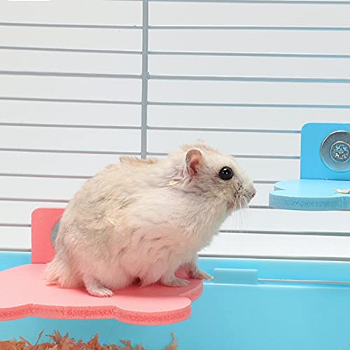 Image of Pink Perch Bird Platform, Double Screw Standing Platform Stand Parrot Climbing Grinding Cage Toy, Comes with Screws, for Small Anminals Mouse Lovebird Finches Exercise
