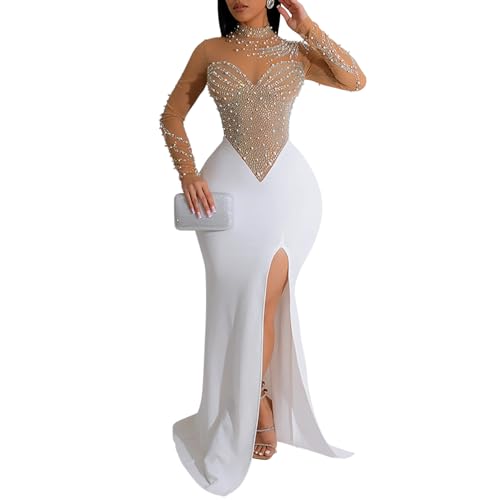 Image of Women Sleeveless Off Shoulder Split Evening Cocktail Long Dress