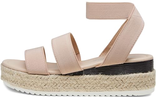 Vepose Women's Platform Wedge Sandals, Triple Elastic Strap Design