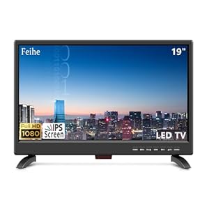 19 Inch TV, LED Widescreen TV with Digital ATSC Tuners HDMI/VGA/RCA/USB, 19 Inch Flat Screen TV w/Built in Dual Speakers for Kitchen and RV Camper(2023 Model)