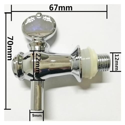 Grifo de 12mm para botella de vidrio y barriles con acabado cromado 3