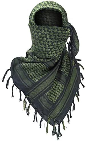 Luxns Military Shemagh Tactical Desert Scarf / 100% Cotton Keffiyeh Scarf Wrap for Men And Women