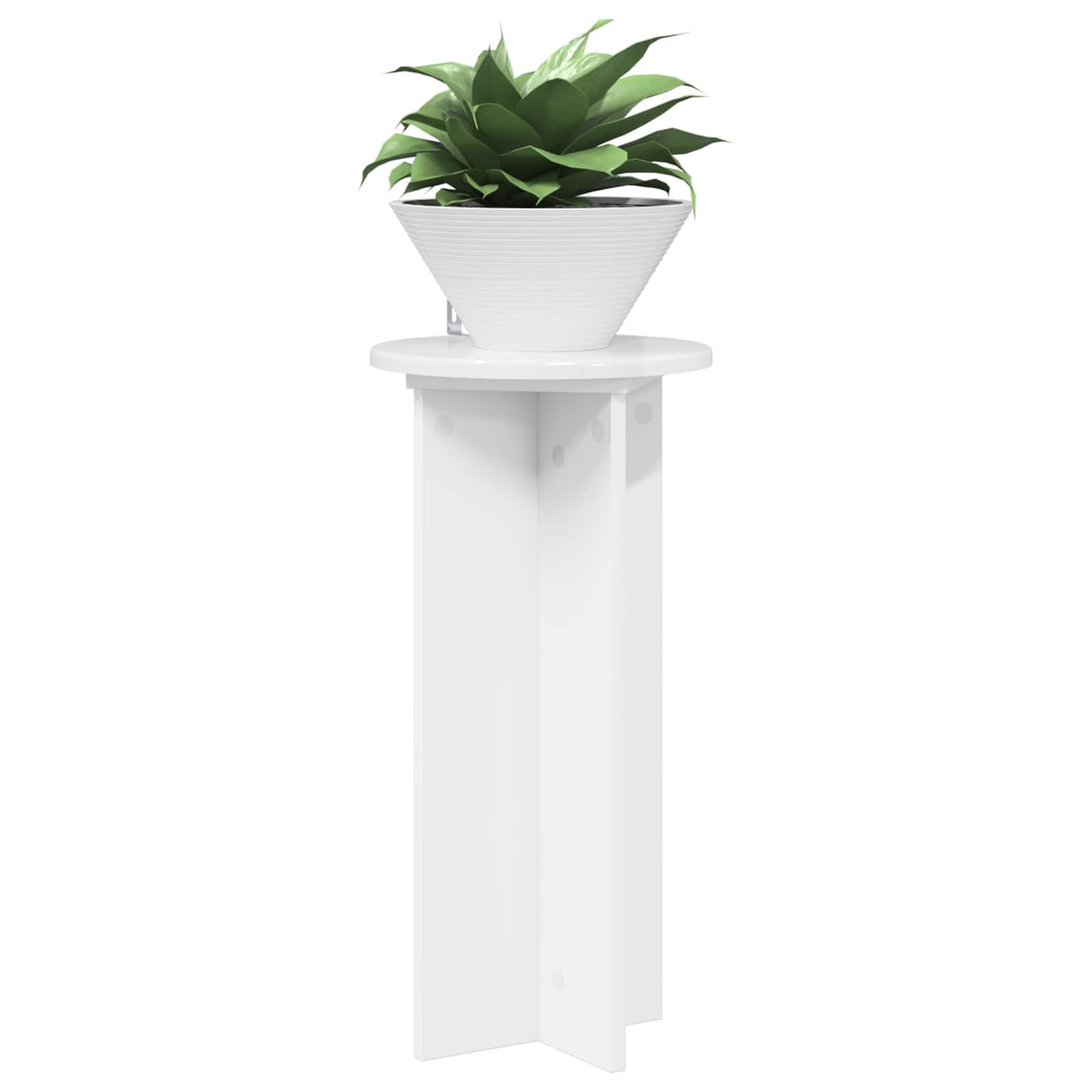 Stojak na rośliny, zestaw 2 szt., wysoki połysk, biały, 60 cm | Materiał drewnopochodny, nowoczesny, minimalistyczny, do doniczek wewnątrz, łatwy montaż