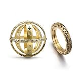 FORUBUS Astronomical Sphere Spinner Ring, Astronomy Ball Cosmic Finger Ring for Astronomer Fans Student Museum Memorial Souvenir-gold 7