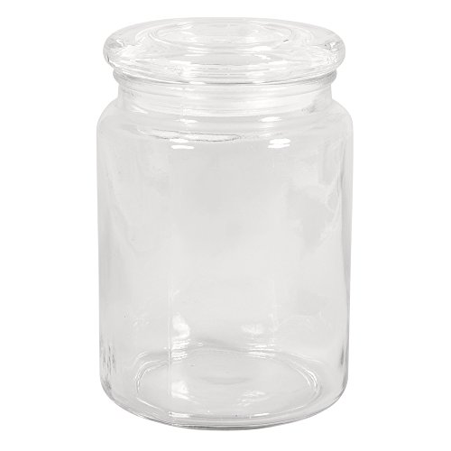 Rayher 46048000 Vorratsglas mit Glasdeckel, 10 cm ø, 14,5 cm, 900 ml, Öffnung ø 7,5 cm
