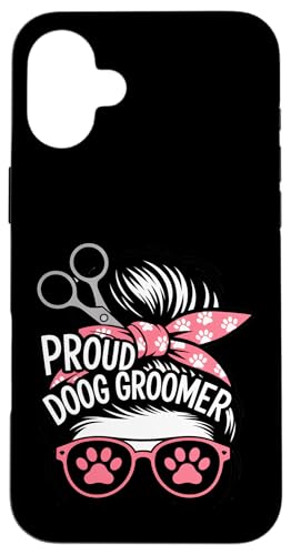 Love Groomer 足跡 はさみ ペット グルーミング スマホケース iPhone 16 Plus 用