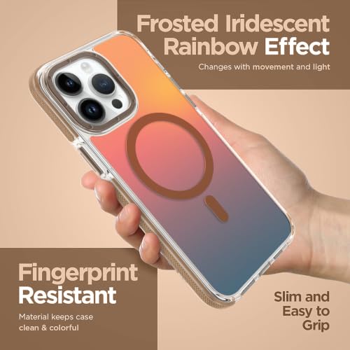 Image of Magnetic Case for iPhone 13 Pro Max [Compatible with Magsafe] [Cute Fashion Fluorescent Design] [1 Screen Protector] Slim Translucent Matte Case for iPhone 13 Pro Max 6.7 inch 2021, Desert