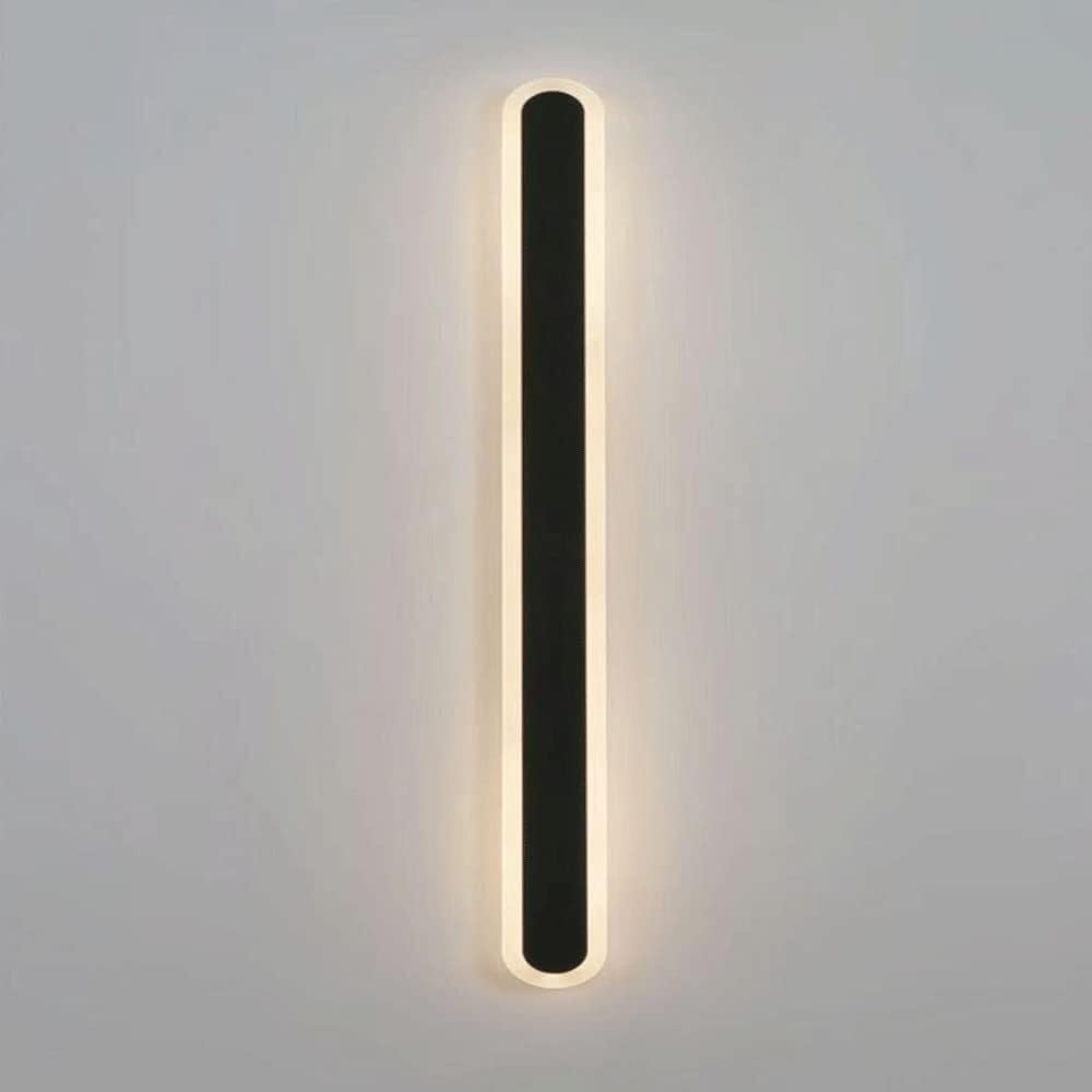 Applique extérieure étanche LED moderne noire et longue en métal pour illuminer votre porche