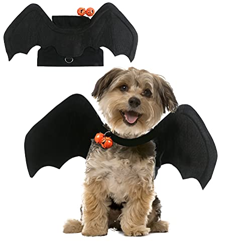 FINGOOO Halloween Pet Bat Wings, Dog Cat Costume Vampire Wings Fancy Dress for Cats Dogs witch Neck Circumference from 25-35cm and Bust from 45-65cm - Image 5