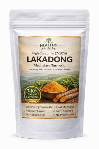 Image of Healthy Craft Lakadong Turmeric Powder 75 gm | 7%+ High Curcumin | Meghalaya GI Certified Haldi | Raw, Natural & Unpolished | Superfood for Golden Milk & Daily UseRich Aroma & Deep Flavor
