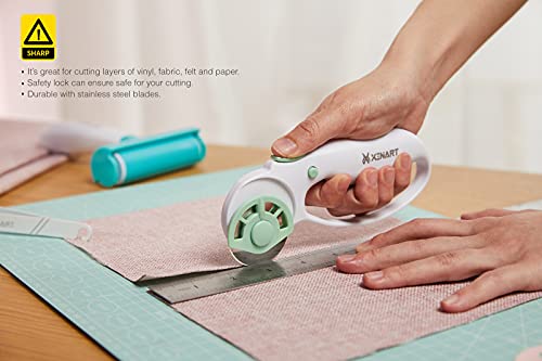 image for Xinart 45mm Rotary Cutter for Fabric, Brayer Rollers & Mat Remover Too