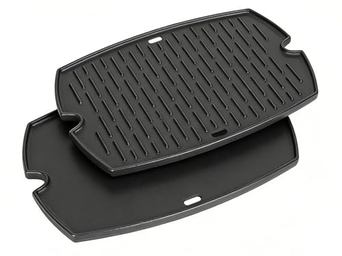 Image of Cast Iron Grill Griddle for Weber Q1000 Q1200 Q1400 Q100 Q120 Q140 Grills, Grill Griddle Plate Parts for Weber Baby Q Accessories 7582 65810 7644 50060001 50060301 386001 386002, 1PC