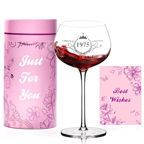 L＆J Home 50TH Birthday Gifts for Her, Vintage 1975 Engraved